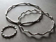 Silver wire bracelets and ring